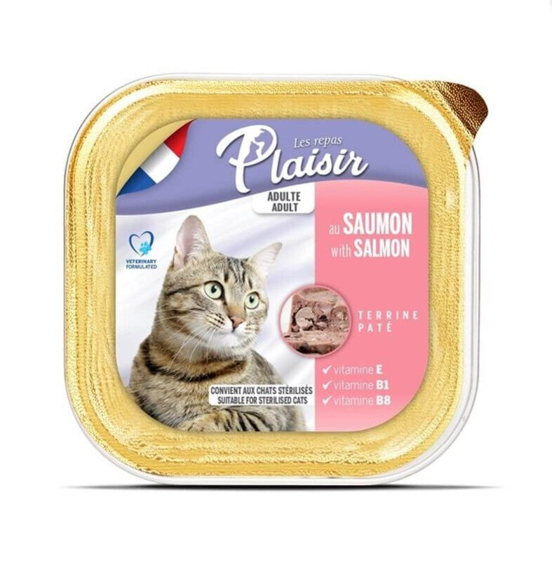 Plaisir Pate Ezme Somonlu Yetişkin Kedi Konservesi 100 GR | SRC: Barcode: 3428460051597